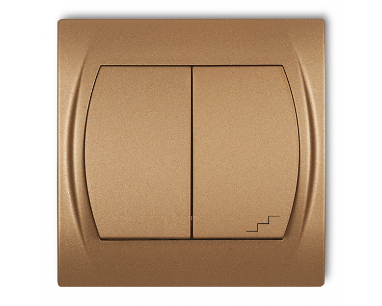 Łącznik pojedynczy ze schodowym podświetlany (wspólne zasilanie), Złoty Metalik Karlik Logo 8LWP-10L.1