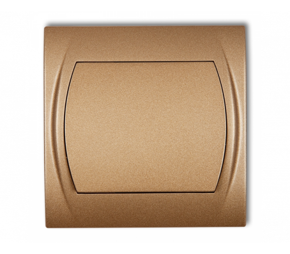 Łącznik zwierny, jednobiegunowy (jeden klawisz bez piktogramu), Złoty Metalik Karlik Logo 8LWP-4.1