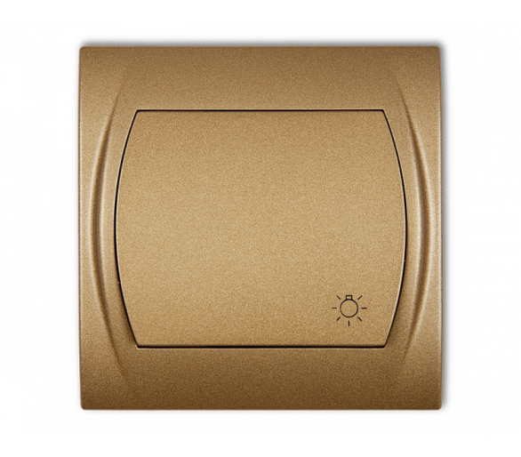 Łącznik zwierny światło podświetlany, Złoty Metalik Karlik Logo 8LWP-5L