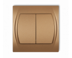 Łącznik żaluzjowy (dwa klawisze bez piktogramów), Złoty Metalik Karlik Logo 8LWP-8.1
