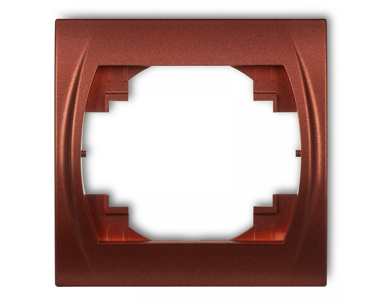 Ramka pozioma pojedyncza, Brązowy Metalik Karlik Logo 9LRH-1