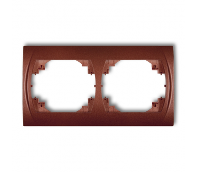 Ramka pozioma podwójna, Brązowy Metalik Karlik Logo 9LRH-2