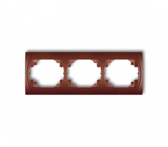 Ramka pozioma potrójna, Brązowy Metalik Karlik Logo 9LRH-3