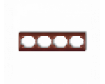Ramka pozioma poczwórna, Brązowy Metalik Karlik Logo 9LRH-4