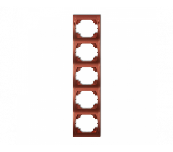 Ramka pionowa pięciokrotna, Brązowy Metalik Karlik Logo 9LRV-5