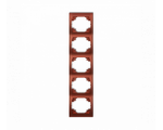 Ramka pionowa pięciokrotna, Brązowy Metalik Karlik Logo 9LRV-5