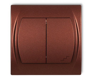 Łącznik pojedynczy ze schodowym podświetlany (wspólne zasilanie), Brązowy Metalik Karlik Logo 9LWP-10L.1