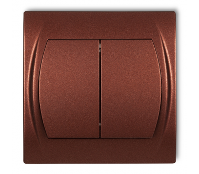 Łącznik żaluzjowy (dwa klawisze bez piktogramów), Brązowy Metalik Karlik Logo 9LWP-8.1