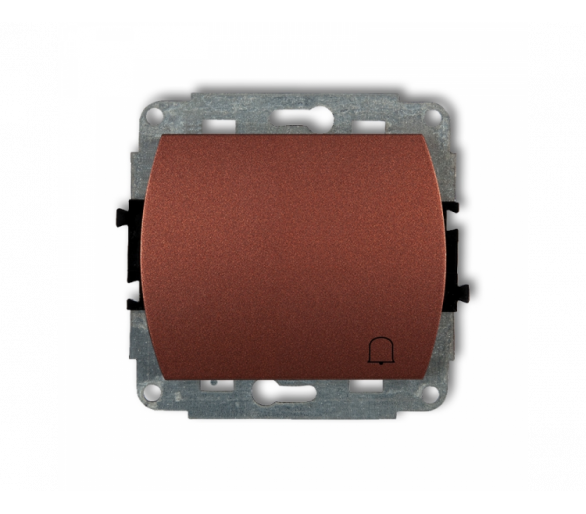 Przycisk zwierny dzwonek podświetlany, Brązowy Metalik Karlik Trend 9WP-4L