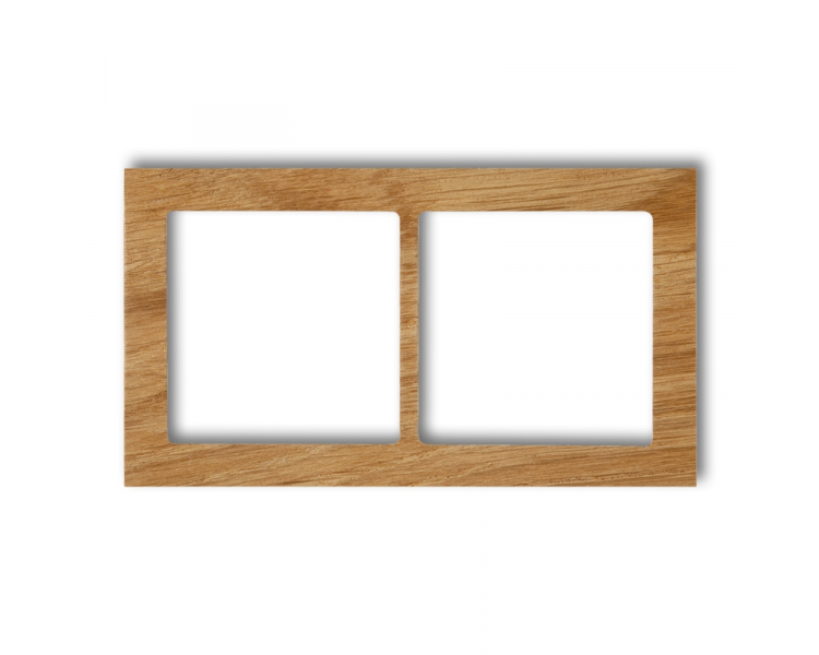 Ramka uniwersalna podwójna - drewno (dąb), Dąb Karlik Deco DRD-2F - Wycofany z oferty