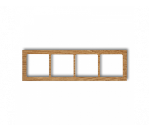 Ramka uniwersalna poczwórna - drewno (dąb), Dąb Karlik Deco DRD-4F - Wycofany z oferty