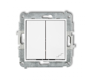 Łącznik pojedynczy ze schodowym (osobne zasilanie), Biały Karlik Mini MWP-10.2