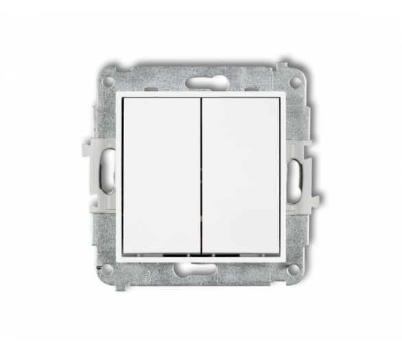 Przycisk żaluzjowy (dwa klawisze bez piktogramów), Biały Karlik Mini MWP-8.1