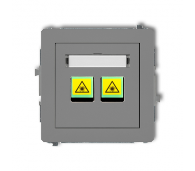Gniazdo światłowodowe, optyczne podwójne, Szary Mat Karlik Deco 27DGOP-2