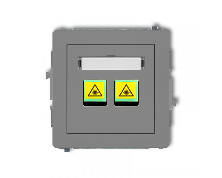 Gniazdo światłowodowe, optyczne podwójne, Szary Mat Karlik Deco 27DGOP-2