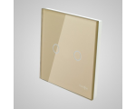 Duży panel dotykowy 86x86mm szklany, łącznik podwójny, złoty TM702g