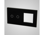 Duży panel (86x158) szklany, 1 x łącznik podwójny, 1 x ramka, czarny TM702728B
