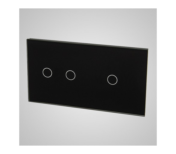 Duży panel (86x158) szklany, 1 x łącznik podwójny, 1 x łącznik pojedynczy, czarny TM702701B