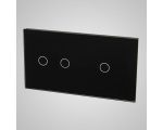 Duży panel (86x158) szklany, 1 x łącznik podwójny, 1 x łącznik pojedynczy, czarny TM702701B
