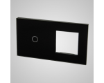 Duży panel (86x158) szklany, 1 x łącznik pojedynczy, 1 x ramka, czarny TM701728B