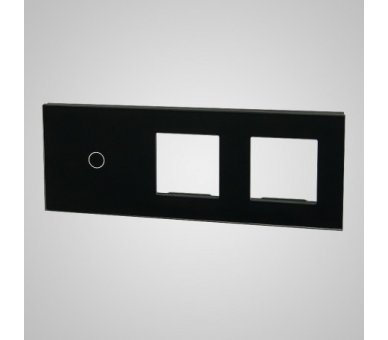 Duży panel (86x228) szklany, 1 x łącznik pojedynczy, 2 x ramka, czarny TM701728728B