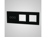 Duży panel (86x228) szklany, 1 x łącznik potrójny, 2 x ramka, czarny TM703728728B