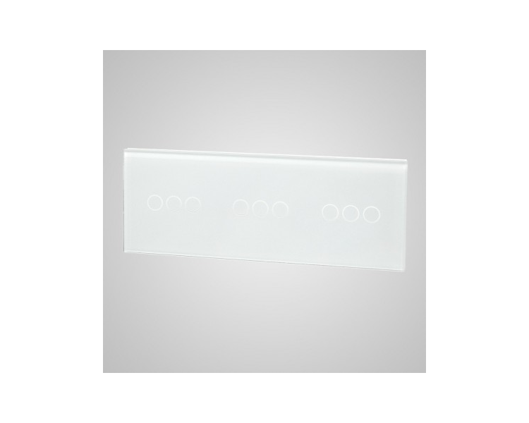 Duży panel (86x228) szklany, 3 x łącznik potrójny, biały TM703703703W