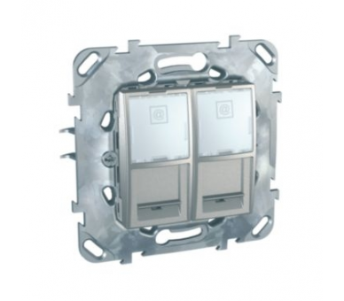 Top Płytka centralna 2x RJ45, aluminium MGU50.6161.30Z