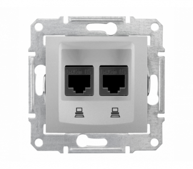 Gniazdo komputerowe 2x RJ45 kat.6 STP aluminium SDN5000160