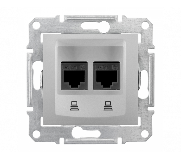 Gniazdo komputerowe 2x RJ45 kat.6 STP aluminium SDN5000160