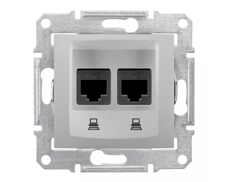 Gniazdo komputerowe 2x RJ45 kat.5e STP aluminium SDN4600160