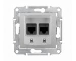 Gniazdo komputerowe 2x RJ45 kat.5e STP aluminium SDN4600160