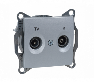 Gniazdo R/TV przelotowe (4dB) aluminium SDN3301860
