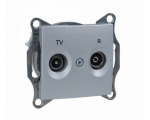Gniazdo R/TV przelotowe (4dB) aluminium SDN3301860
