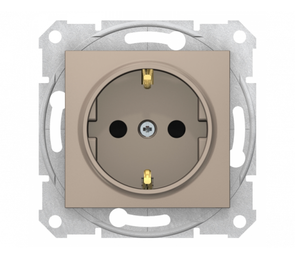 Gniazdo Schuko z przesłonami (z.bezgwint) satyna SDN3001768
