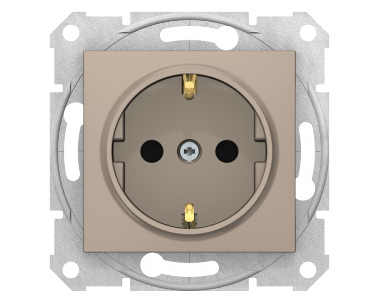 Gniazdo Schuko z przesłonami (z.bezgwint) satyna SDN3001768