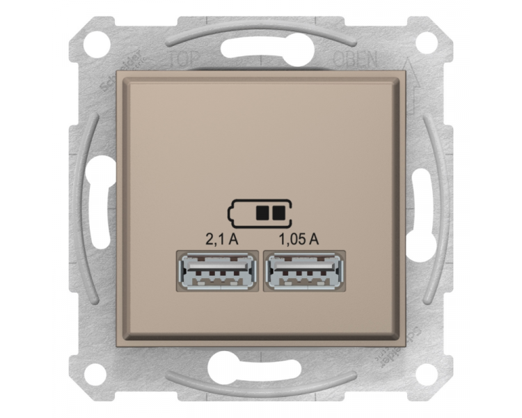 Gniazdo ładowarki USB 2.1A satyna SDN2710268