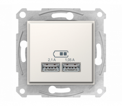 Gniazdo ładowarki USB 2.1A kremowy SDN2710223