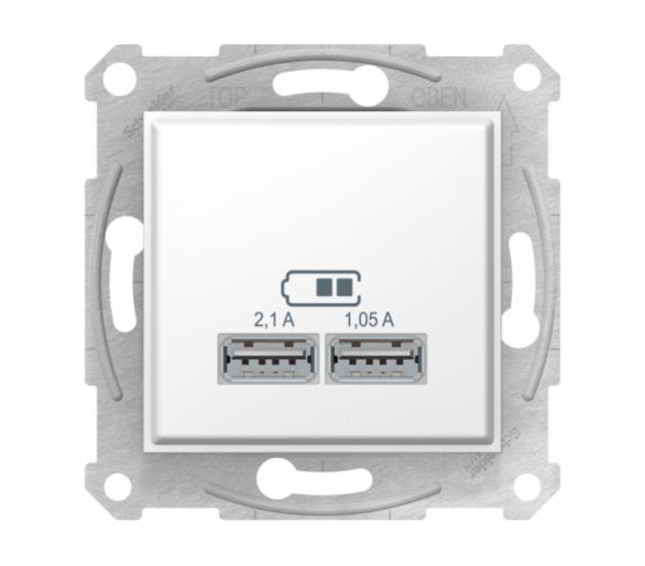 Gniazdo ładowarki USB 2.1A biały SDN2710221