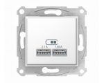Gniazdo ładowarki USB 2.1A biały SDN2710221