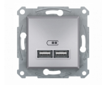 Gniazdo ładowarki USB 2.1A bez ramki, aluminium EPH2700261