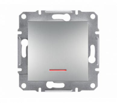 Przycisk bez ramki z podświetleniem (zaciski śrubowe) aluminium EPH1600361