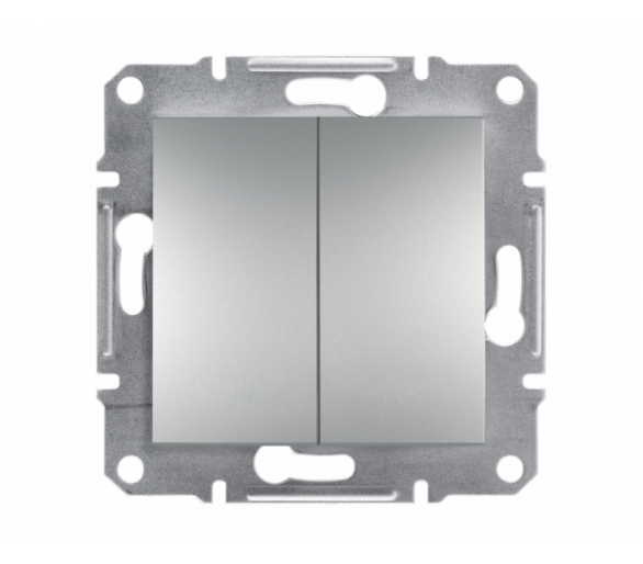Przycisk podwójny bez ramki (zaciski śrubowe) aluminium EPH1100361