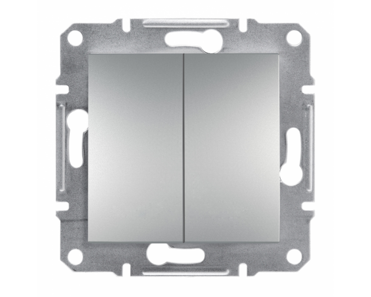 Przycisk podwójny bez ramki (zaciski śrubowe) aluminium EPH1100361