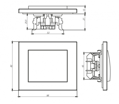 Wyłącznik 2-klawiszowy instalacyjny p/t 10A, 250V, schodowy (moduł) WP-2/5O biały