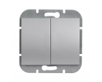 Wyłącznik 2-klawiszowy instalacyjny p/t 10A, 250V, schodowy (moduł) WP-2/5O srebrny