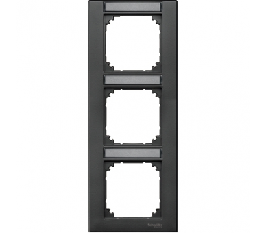 Ramka M-Plan z polem opisowym potrójna pionowa antracytowy MTN476314