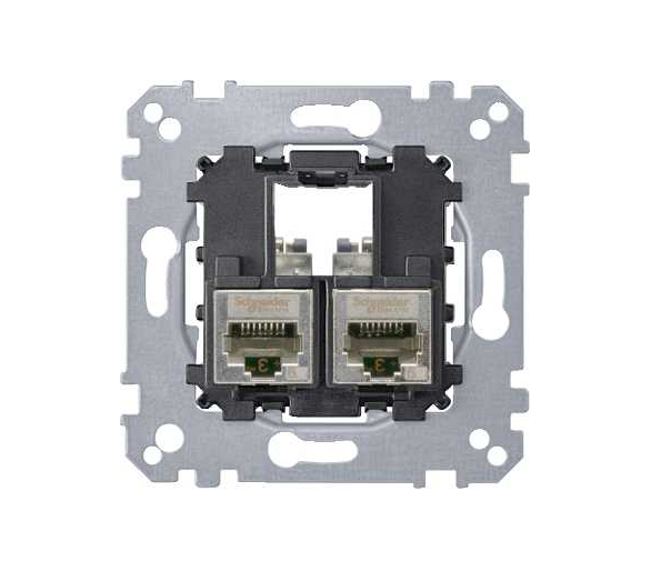 Mechanizm gniazda teleinformatycznego komputerowe 2xRJ45 kat 6a f/stp MTN4576-0022