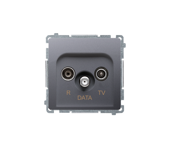 Gniazdo antenowe R-TV-DATA tłum.:10dB inox, metalizowany BMAD.01/21