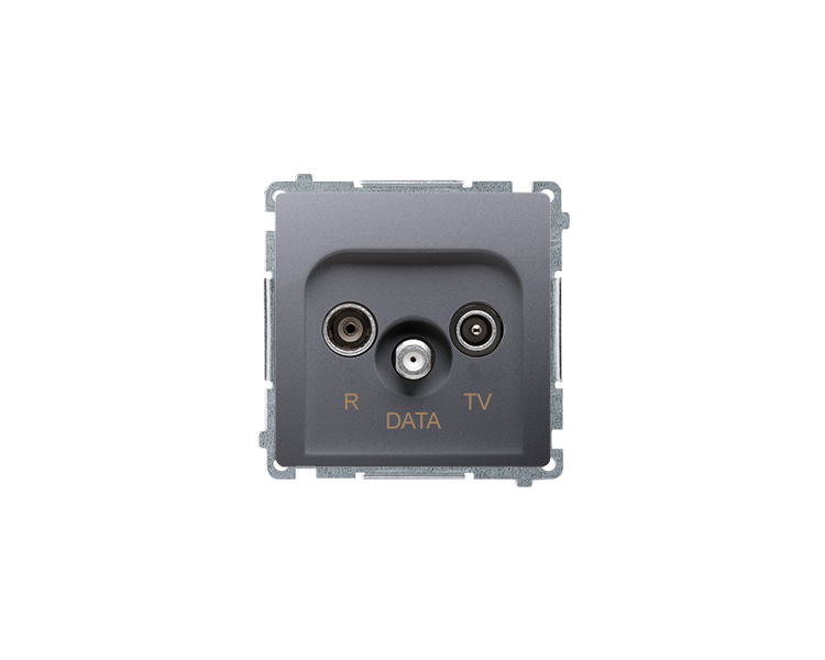 Gniazdo antenowe R-TV-DATA tłum.:10dB inox, metalizowany BMAD.01/21